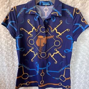 J MCLAUGHLIN SIGNATURE Women Aqua Pink T Shirt Nautical Chain Round Neck Top